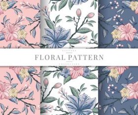 Blooming flowers seamless pattern vector