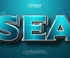Blue 3d editable text style vector