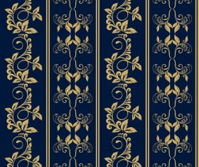 Blue background golden decorative pattern vector