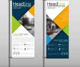 Blue yellow green business vertical banner vector