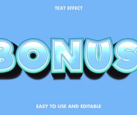 Bonus 3d text style effect vector