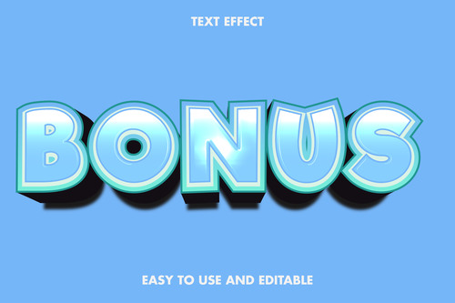 Bonus 3d text style effect vector