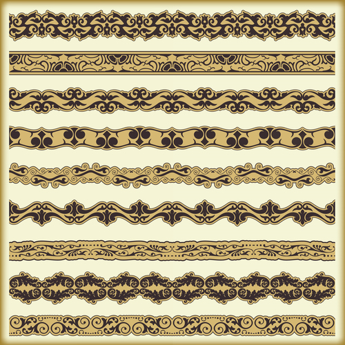 Borders with ornaments in vector