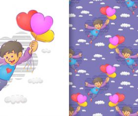Boy cartoon seamless background vector
