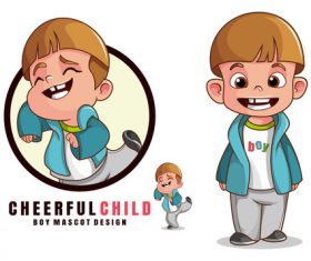 Boy mascot design logo vector