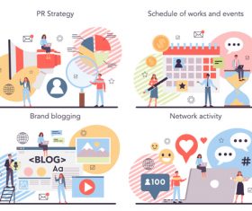 Brand blogging cartoon banner vector