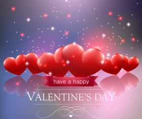 Bright heart-shaped background valentines day vector