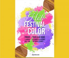 Bright holi festival poster vector