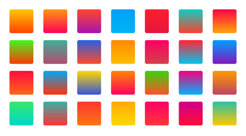 Bright vibrant colorful set of gradients background vector