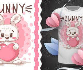 Bunny cartoon vector seamless pattern