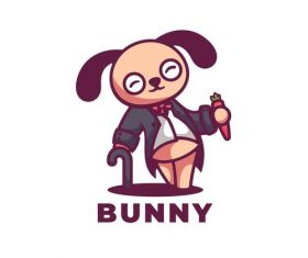 Bunny gentleman cartoon vector