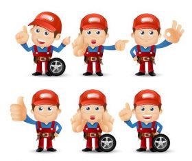 Car mechanic cartoon illustration vector