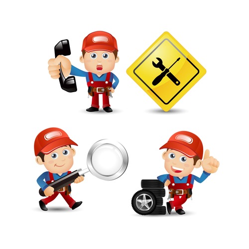 Car repair illustration vector