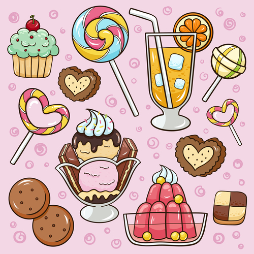 Cartoon delicious food vector free download