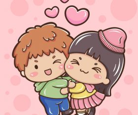 Cartoon illustration valentine vector