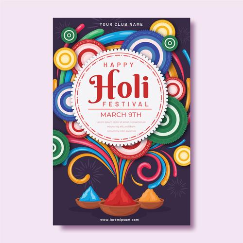 Celebrate holi festival color poster vector