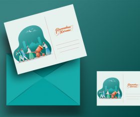 Celebration ramadan mubarak greeting card vector