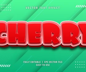 Cherry text 3d red style text effect vector