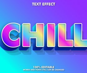 Chill words and fonts 3d text style vector