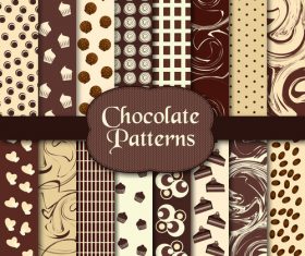 Chocolate seamless pattern set background vector