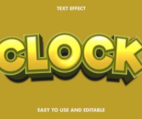 Clock 3d text style effect vector