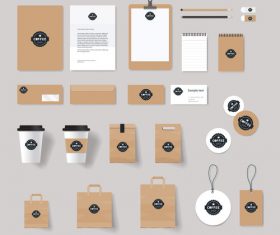 Coffee shop brown brand design vector