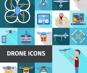 Color drones vector icons