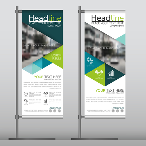 Colorful business vertical banner vector