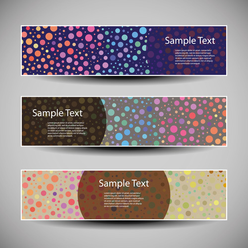 Colorful dots abstract banner background vector free download