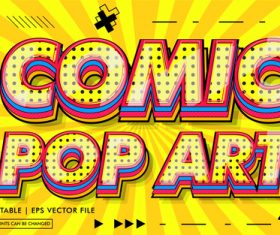 Comic pop art text style vector