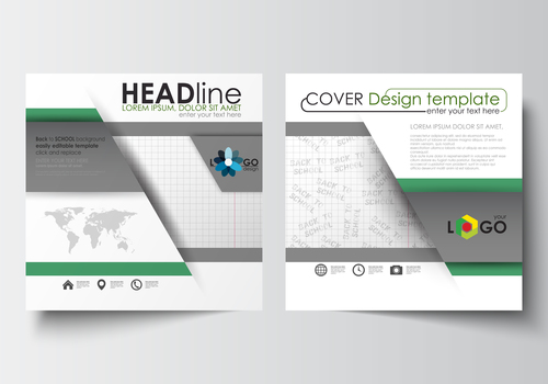 Company brochure cover design template vector