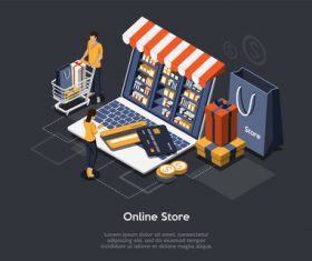 Concept vector for online store shopping