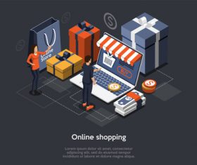 Concept vector of mobile shopping