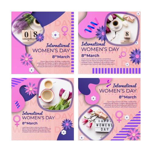Congratulations Women's Day template design vector