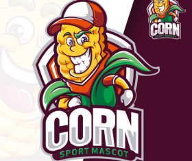 Corn sport mascot logo vector