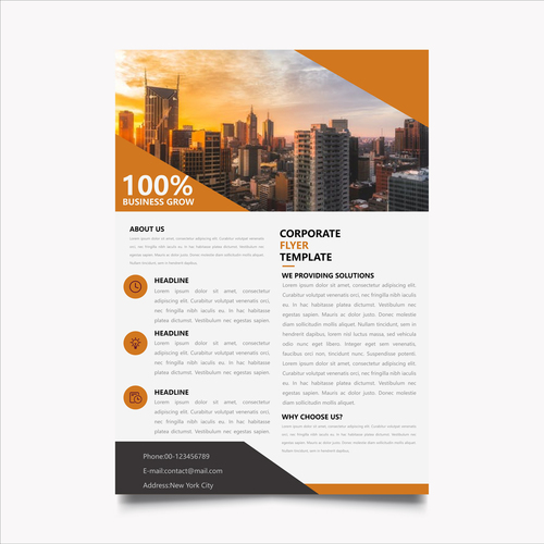 Corp promote flyer vector