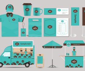 Corporate branded design of food vector