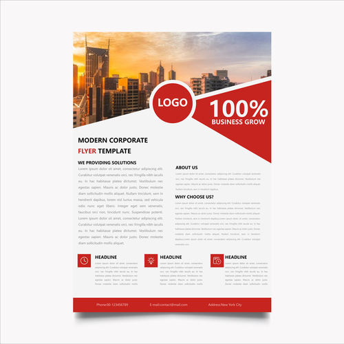 Corporate marketing business flyer vector