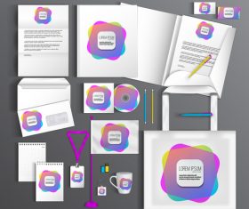 Corporate stationery collection vector