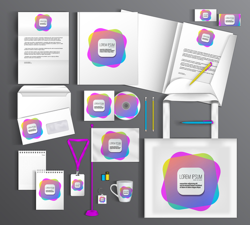 Corporate stationery collection vector
