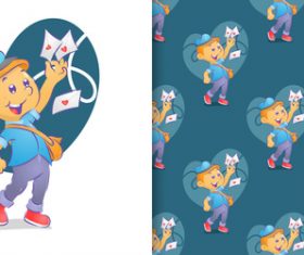 Courier cartoon seamless background vector