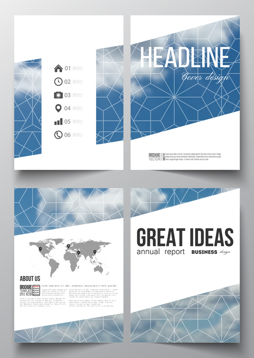 Cover design template annual information vector