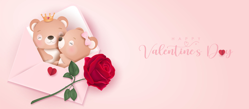 Creative Valentine's Day greeting card vector