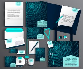 Creative cover corporate stationery collection vector
