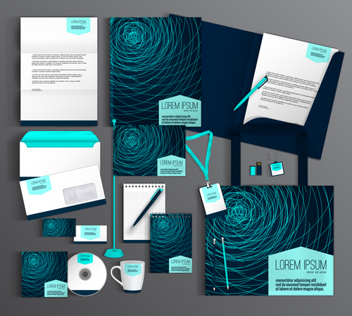 Creative cover corporate stationery collection vector