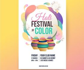 Creative holi festival color poster vector