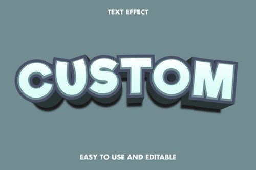 Custom 3d text style effect vector