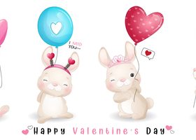 Cute doodle bunny vector