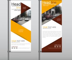 Dark red and yellow commercial vertical banner vector