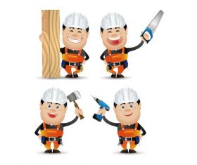 Decoration worker cartoon vector
